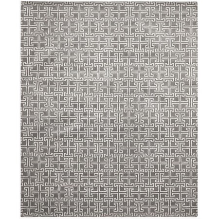Safavieh 9 x 12 ft. Large Rectangle Contemporary Tibetan Grey and Ivory Hand Knotted Rug TB832A-9